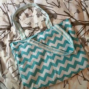 Reversible Chevron & Stripe Tote Bag